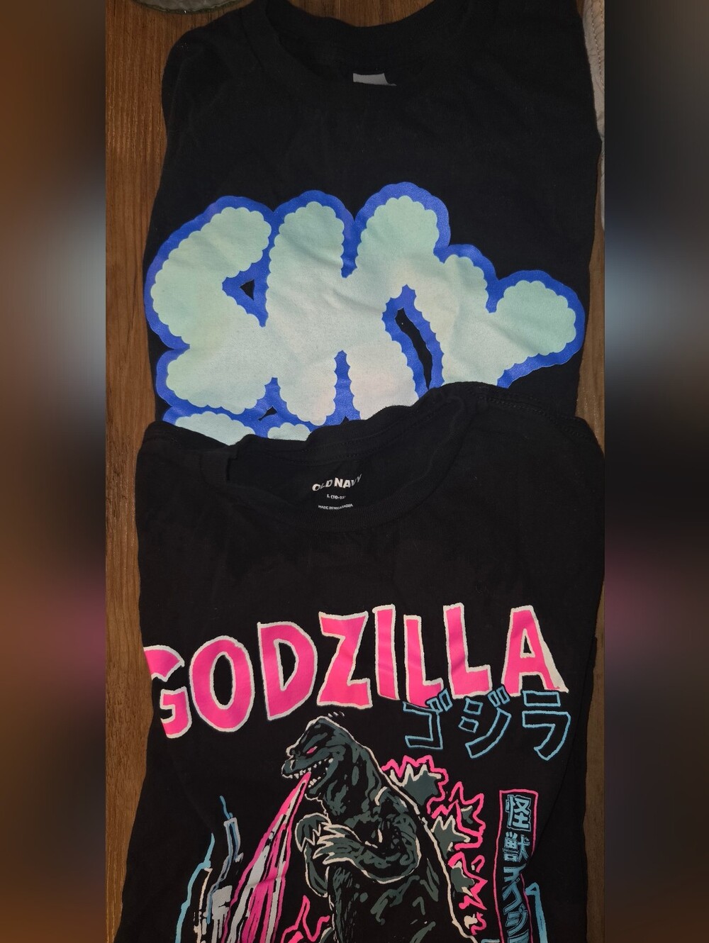 Boys Lot- Old Navy Black Godzilla Graphic Tee, Sky Zone Tee